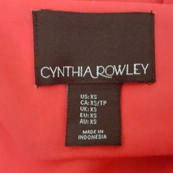 𝅺CYNTHIA ROWLEY Orangey-Red Shift Dress XS - Picture 5 of 6